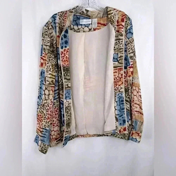 Alfred Dunner Women Zip-Up Lightweight Summer Jacket Artsy Bohemian Plus Size 16 - Picture 6 of 13